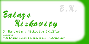 balazs miskovity business card